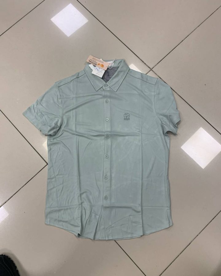 Brunello Cucinelli Рубашка Brunello Cucinelli 17810120Mint "холодок"
