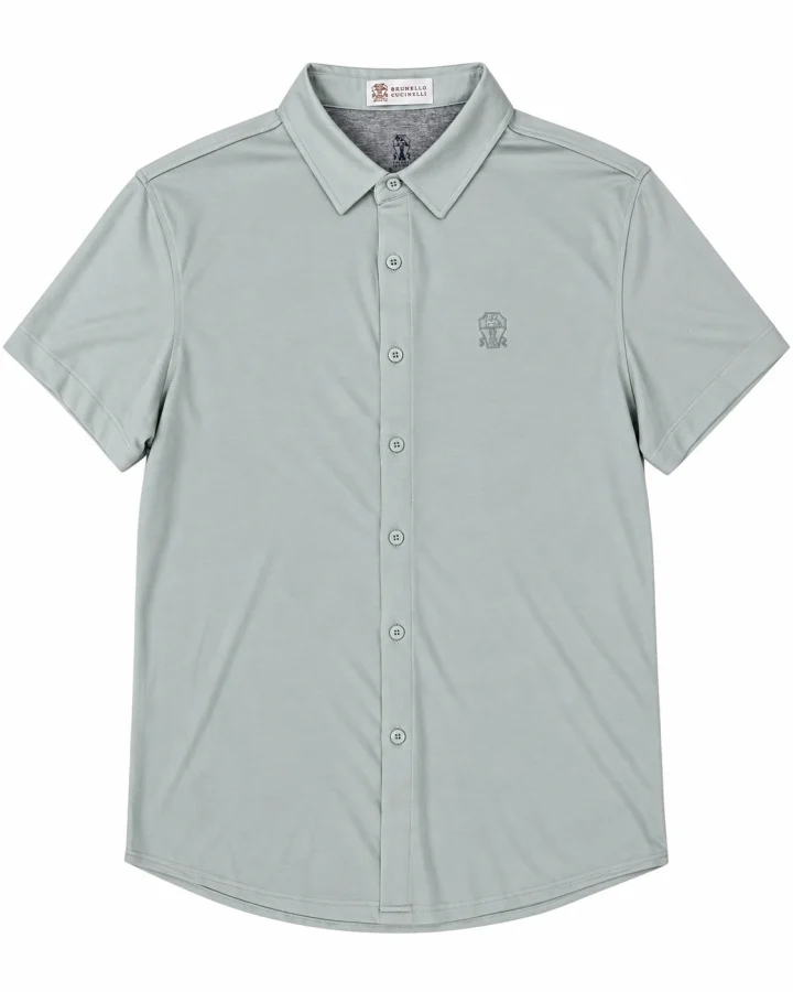 Brunello Cucinelli Рубашка Brunello Cucinelli 17810120Mint "холодок"
